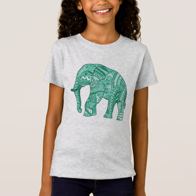 Camiseta para un chica con un elefante estampado (Anverso)