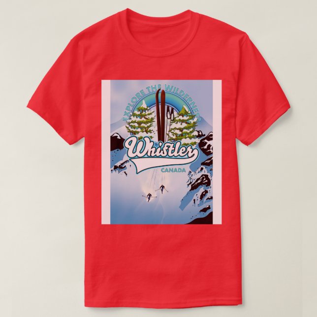 Camiseta Para una aventura poster de esquí de Whistler (Diseño del anverso)