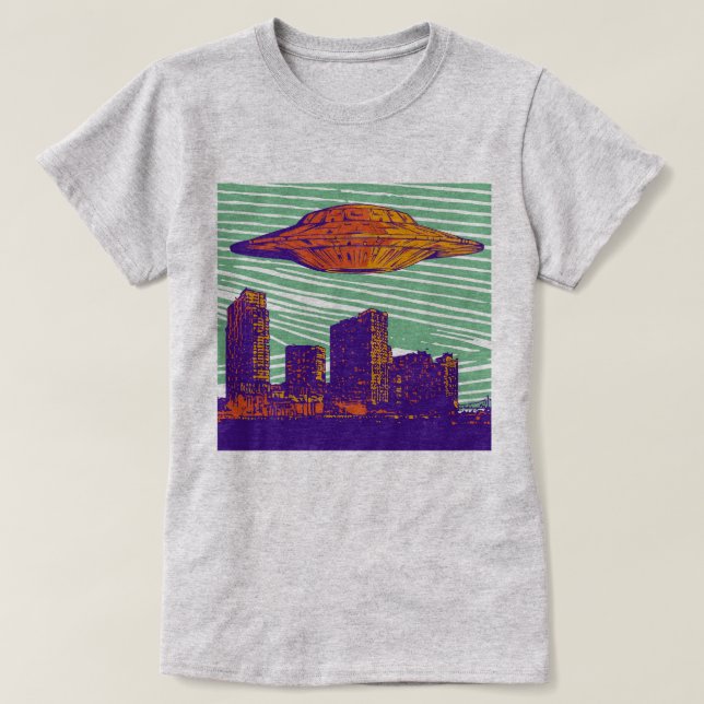 Camiseta para visitantes de OVNI (Diseño del anverso)