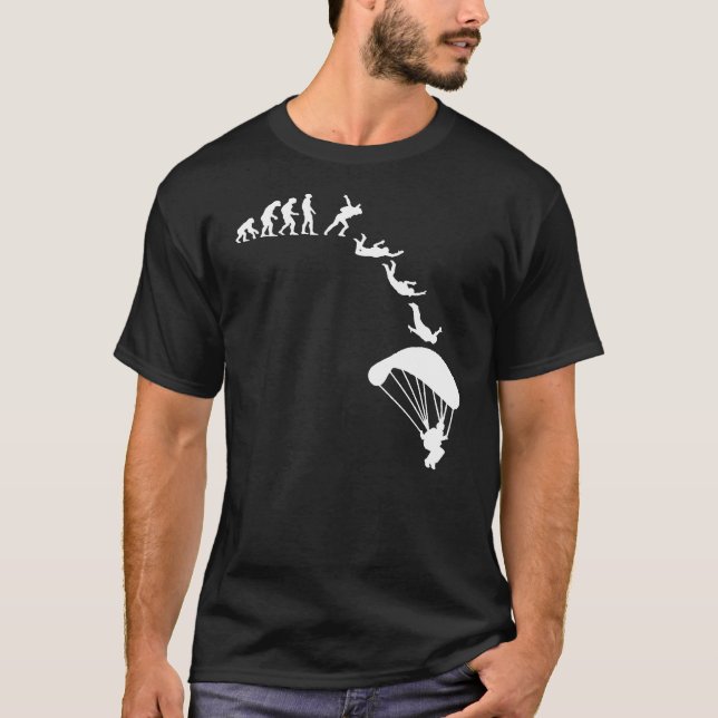 Camiseta Paracaídas de la Evolución del Skydiving (Anverso)