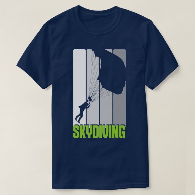 Camiseta paracaídas en paracaídas de paracaídas de skydive  (Diseño del anverso)