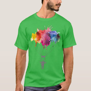 Camiseta Paracaídas Skydiver en paracaídas Watercolo