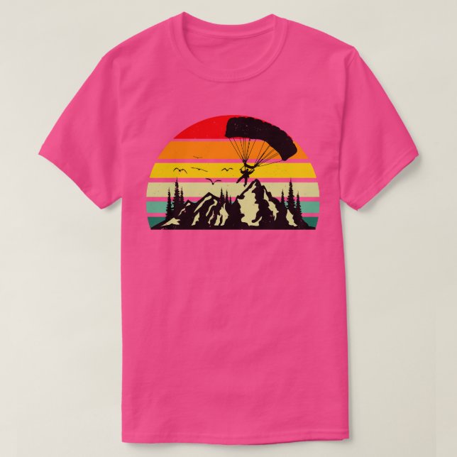 Camiseta Paracaídas Skydiver Retro Vintage (Diseño del anverso)