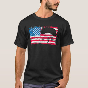 Camiseta Paracaidismo con bandera estadounidense patriótica