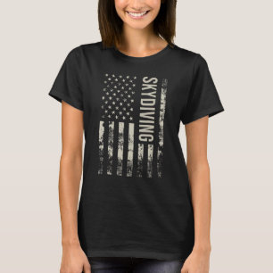 Camiseta Paracaidismo con bandera estadounidense vintage