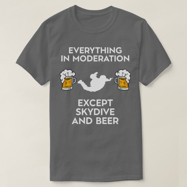 Camiseta Paracaidismo De Skydive Y Cerveza (Diseño del anverso)