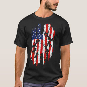 Camiseta Paracaidismo Saltando En Paracaídas Bandera Americ