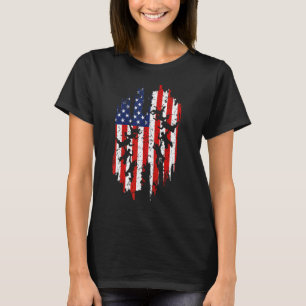 Camiseta Paracaidismo Skydiving American Flag Funny Vint