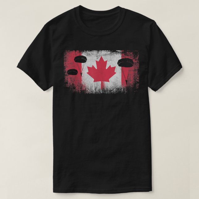 Camiseta Paracaidista Canadá Bandera Infantería Aérea (Diseño del anverso)