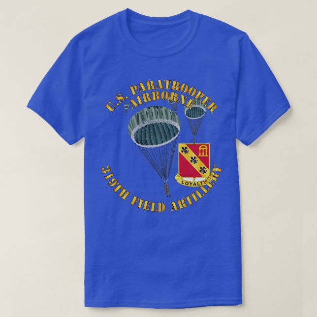 Camiseta Paracaidista estadounidense 319th Field Artillery  (Diseño del anverso)