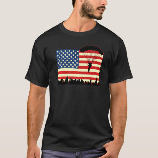Camiseta Paracaidista Estadounidense Paracaídas Salto en Pa
