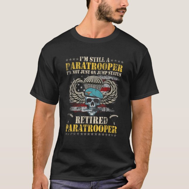 Camiseta Paracaidista veterano de la bandera de los EE.UU. (Anverso)