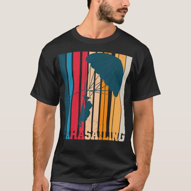 Camiseta Paracaile Parasail Parasaile de estilo retro de lo (Anverso)