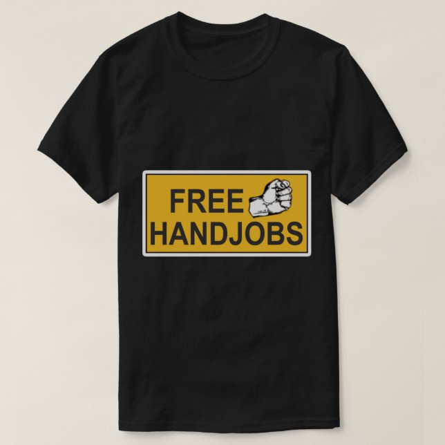 Camiseta parachoque grosero gracioso Manos libres Pegatina  (Diseño del anverso)