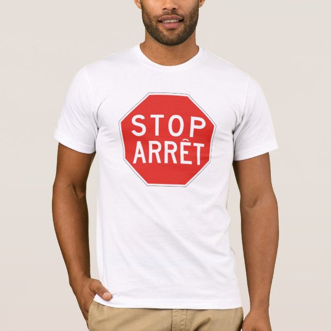 Camiseta Parada/Arret, señal de tráfico, Canadá (Anverso)