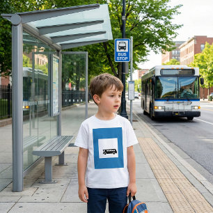Camiseta Parada de autobuses de transporte público Rótulo T