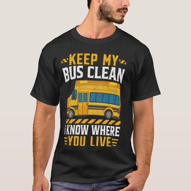 Camiseta Parada el tráfico escolar de conductores de autobú (Anverso)