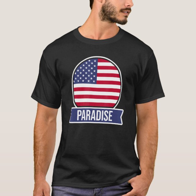 Camiseta PARADISE Estados Unidos nombre de lugar norteameri (Anverso)