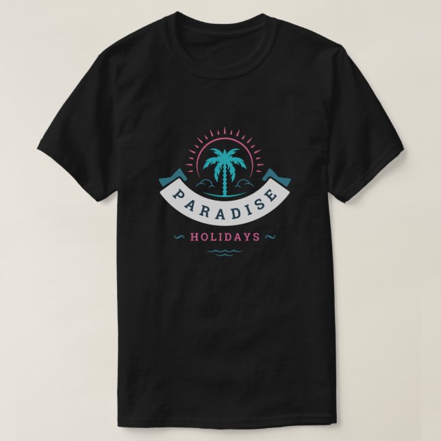 CAMISETA PARADISE HOLIDAYS (Diseño del anverso)