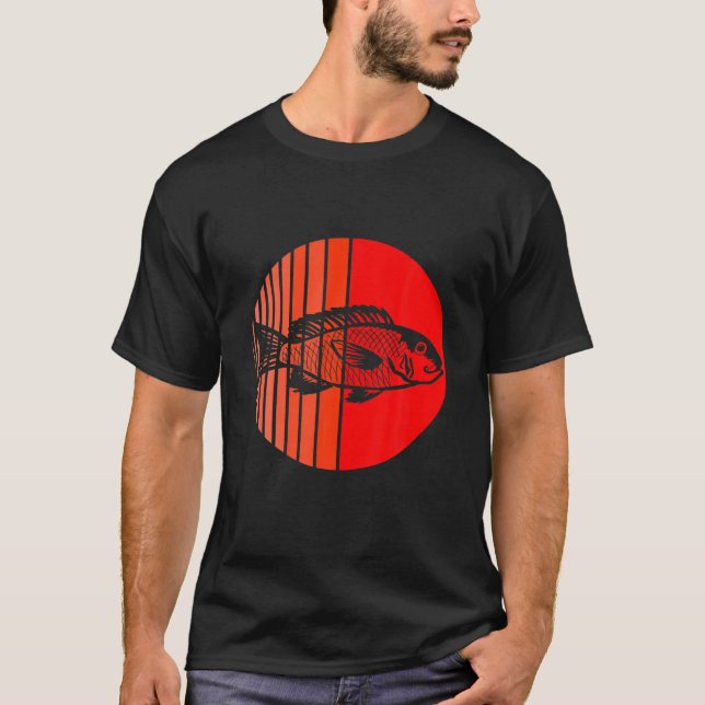Camiseta Parador rojo de peces de pesca (Anverso)