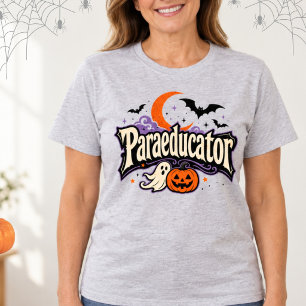 Camiseta Paraeducador Murciélagos Fantasmales de Halloween