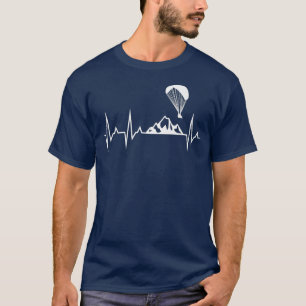 Camiseta Paraglider Heartbeat Gracioso Regalo Parapente