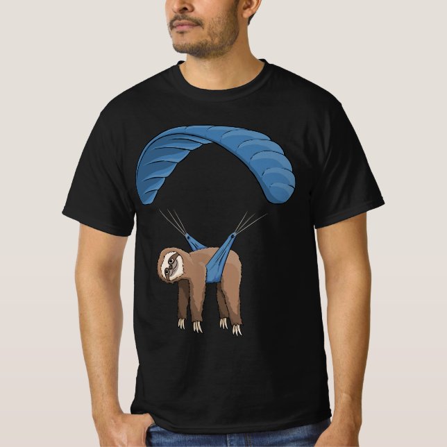Camiseta Paragliding Flying Sloth Skydiving Paraglider  (Anverso)