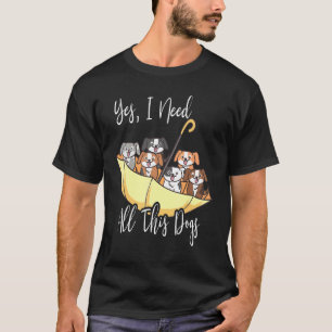 Camiseta Paraguas boca abajo lleno de Perros Animal