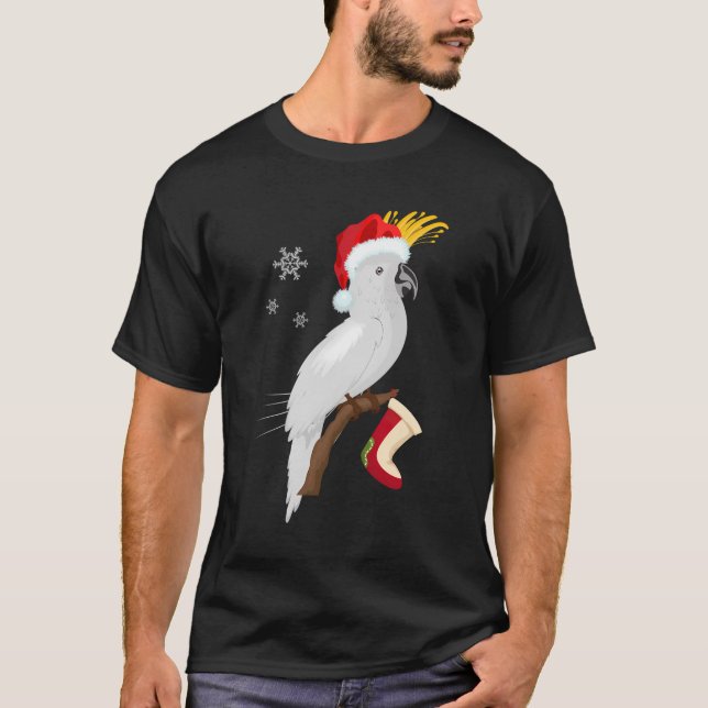 Camiseta Paraguas Cockatoo Santa Hat Funny Navidades (Anverso)