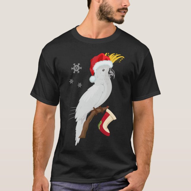Camiseta Paraguas Cockatoo Santa Hat Funny Navidades (Anverso)