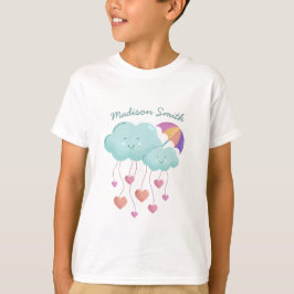 Camiseta Paraguas coloridos con nubes cúpulas