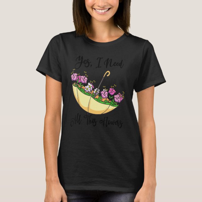 Camiseta Paraguas De Arriba Abajo Lleno De Jardinería De Fl (Anverso)