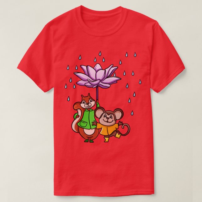 Camiseta Paraguas de flores de Lotus (Diseño del anverso)