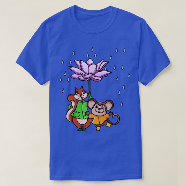 Camiseta Paraguas de flores de Lotus (Diseño del anverso)