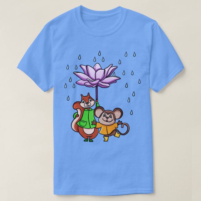 Camiseta Paraguas de flores de Lotus (Diseño del anverso)