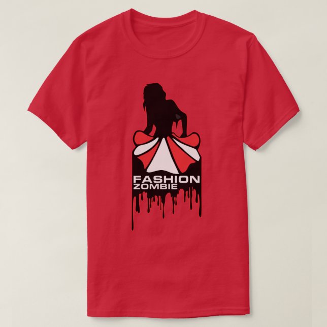 Camiseta paraguas de halloween de moda zombie (Diseño del anverso)