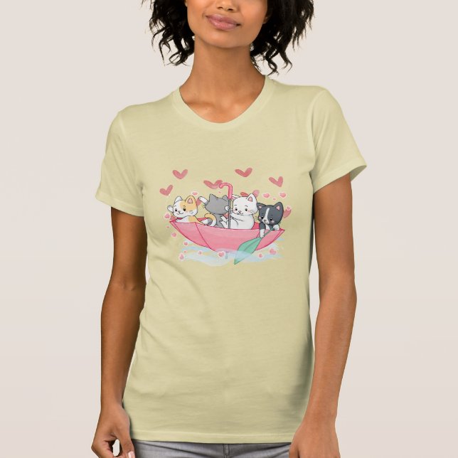 Camiseta paraguas de Kitten (Anverso)