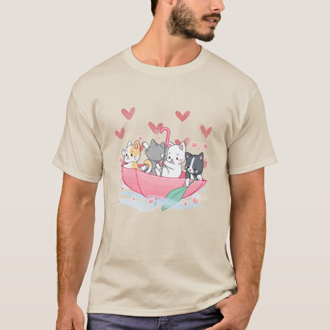 Camiseta paraguas de Kitten (Anverso)