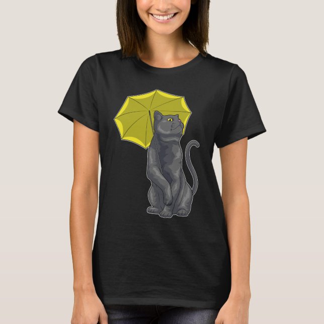 Camiseta Paraguas de la lluvia de gato (Anverso)
