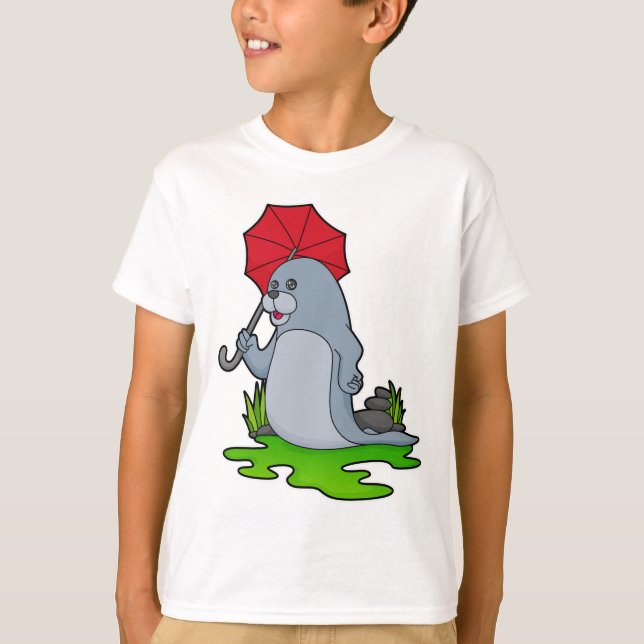 Camiseta Paraguas de lluvia de focas (Anverso)