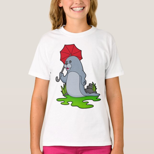 Camiseta Paraguas de lluvia de focas (Anverso)