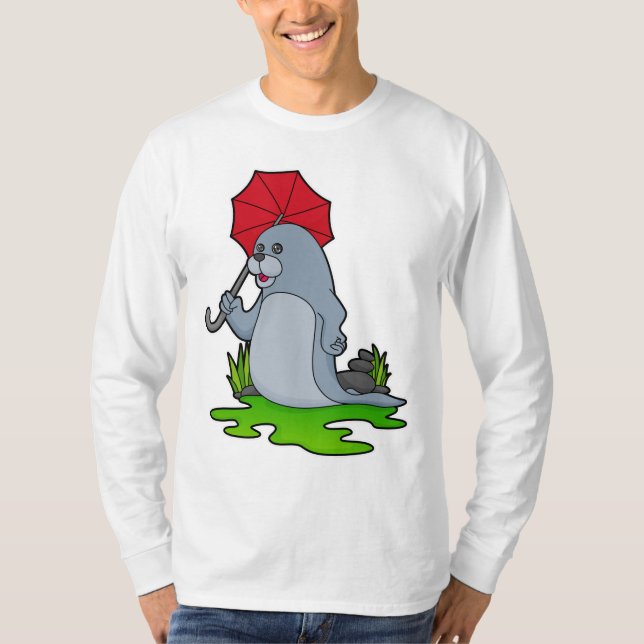 Camiseta Paraguas de lluvia de focas (Anverso)