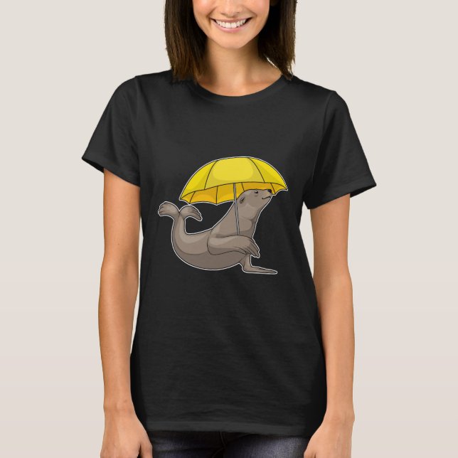 Camiseta Paraguas de lluvia de focas (Anverso)