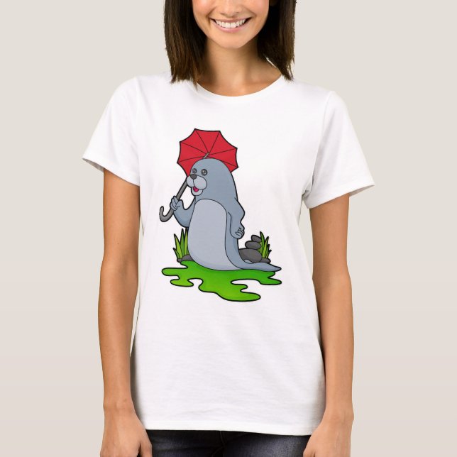 Camiseta Paraguas de lluvia de focas (Anverso)