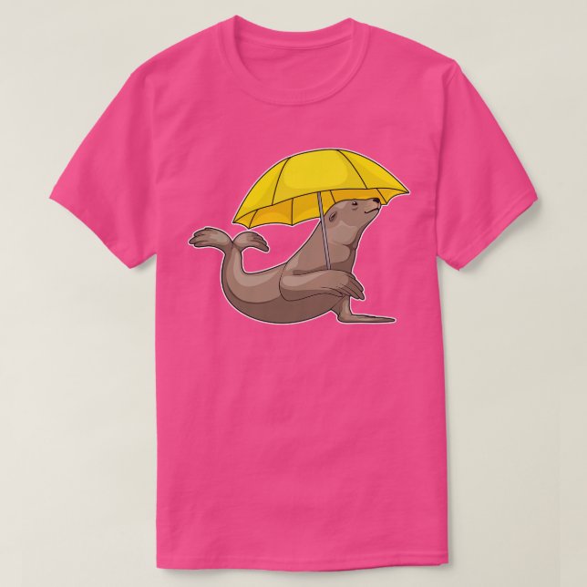 Camiseta Paraguas de lluvia de focas (Diseño del anverso)