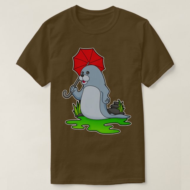 Camiseta Paraguas de lluvia de focas 2 (Diseño del anverso)