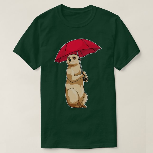 Camiseta Paraguas de Meerkat Rain (Diseño del anverso)
