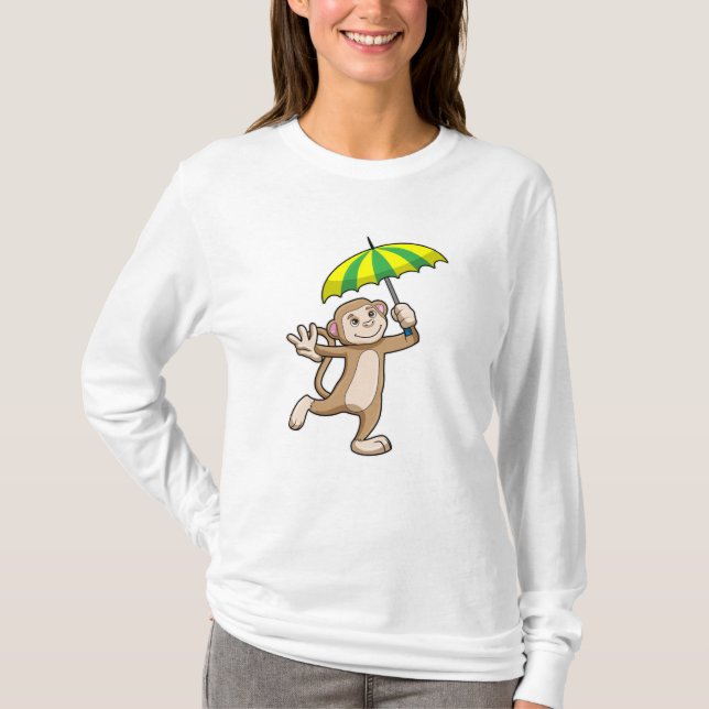 Camiseta Paraguas de Monkey Rain (Anverso)