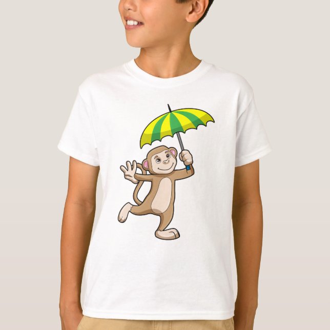 Camiseta Paraguas de Monkey Rain (Anverso)