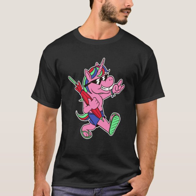 Camiseta paraguas de verano de unicornio equino (Anverso)